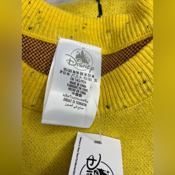 Disney Parks Mickey Mouse Yellow Sweater Unisex Adult Size M XL Pullover Knit - Picture 10 of 15